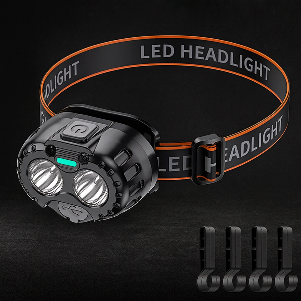 Hands-Free Waterproof LED Headlamp Light