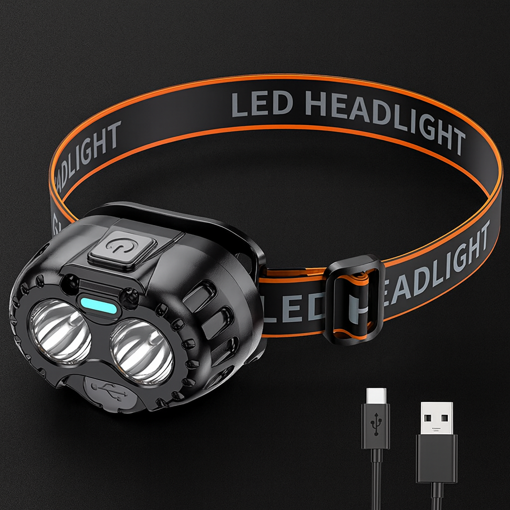 Hands-Free Waterproof LED Headlamp Light