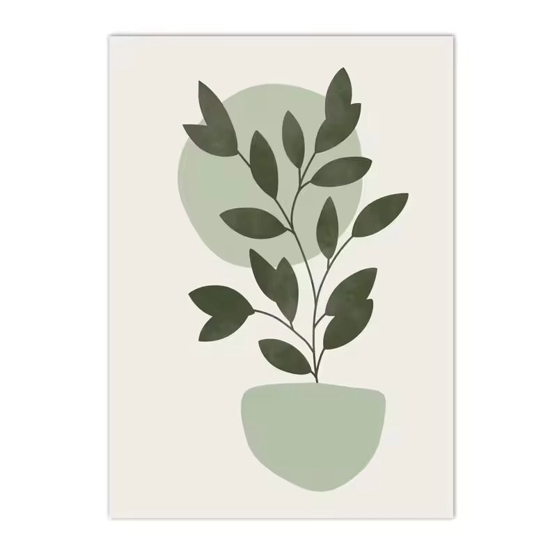 Nordic Sage Green Boho Wall Art Set