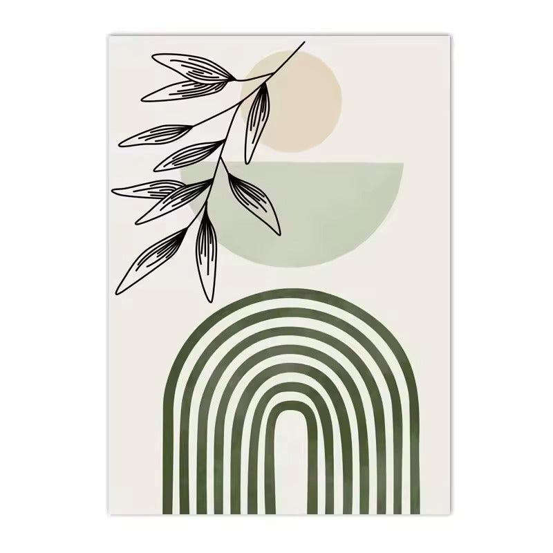 Nordic Sage Green Boho Wall Art Set