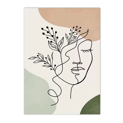 Nordic Sage Green Boho Wall Art Set