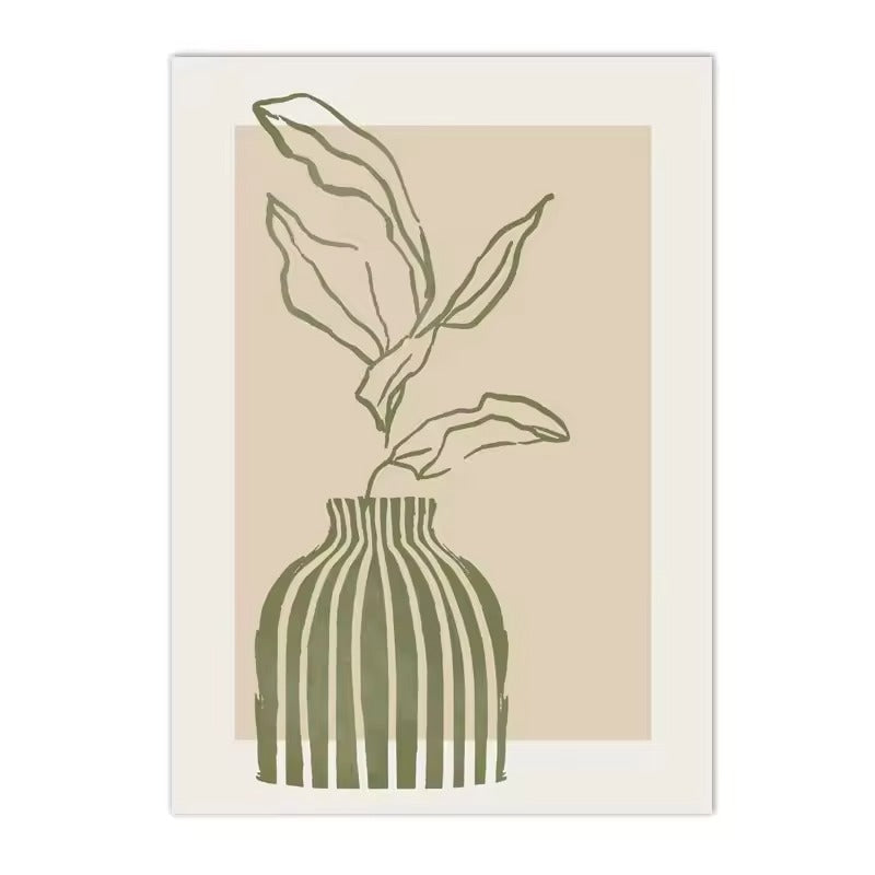 Nordic Sage Green Boho Wall Art Set