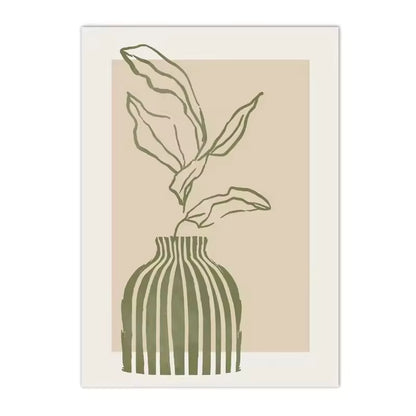 Nordic Sage Green Boho Wall Art Set