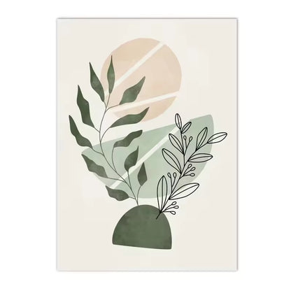 Nordic Sage Green Boho Wall Art Set