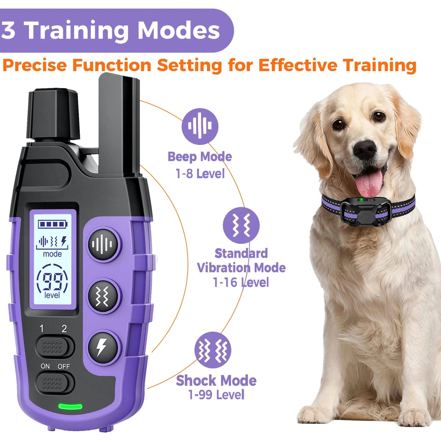 3300Ft Electric Dog Training Collar Waterproof & Long Range