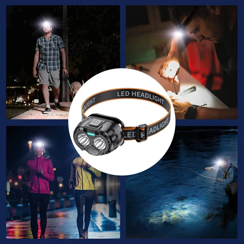 Hands-Free Waterproof LED Headlamp Light
