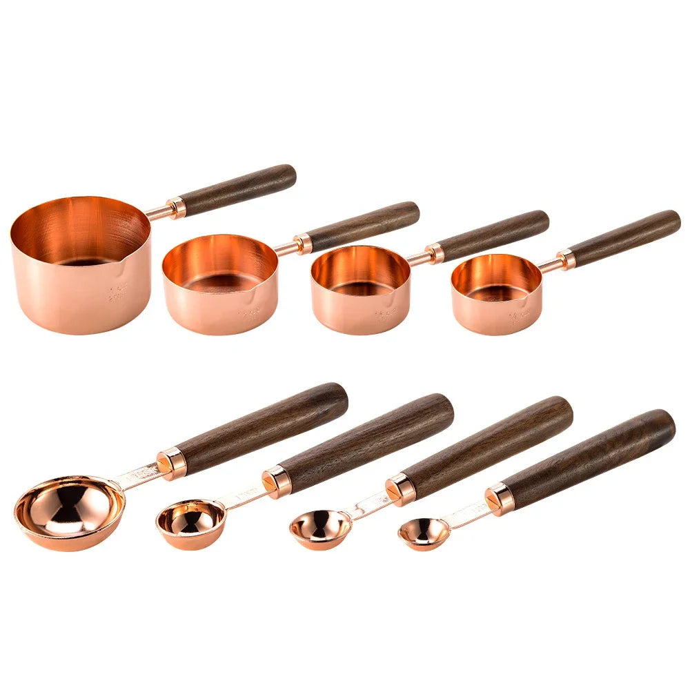 Luxury Measuring Cups & Spoons Set 8-Piece Stainless Steel Finish
