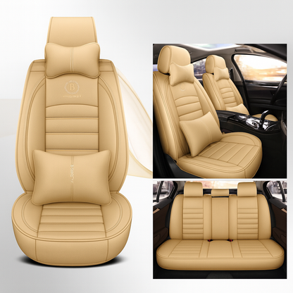 Premium 4-Season Leather Car Seat Covers Waterproof & Durable