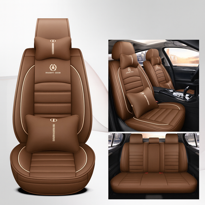Premium 4-Season Leather Car Seat Covers Waterproof & Durable