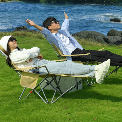 2-in-1 Reclining Camping Chair Adjustable & Foldable
