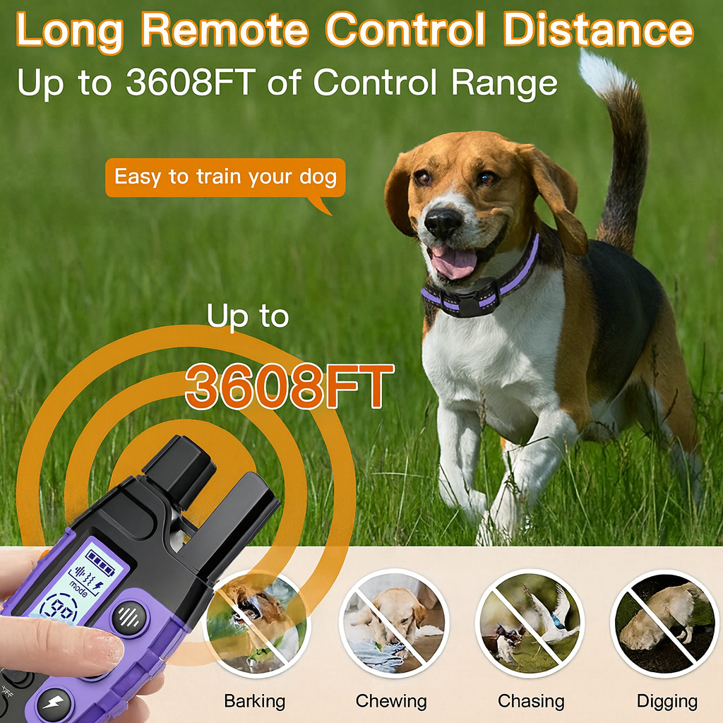3300Ft Electric Dog Training Collar Waterproof & Long Range