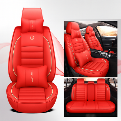 Premium 4-Season Leather Car Seat Covers Waterproof & Durable